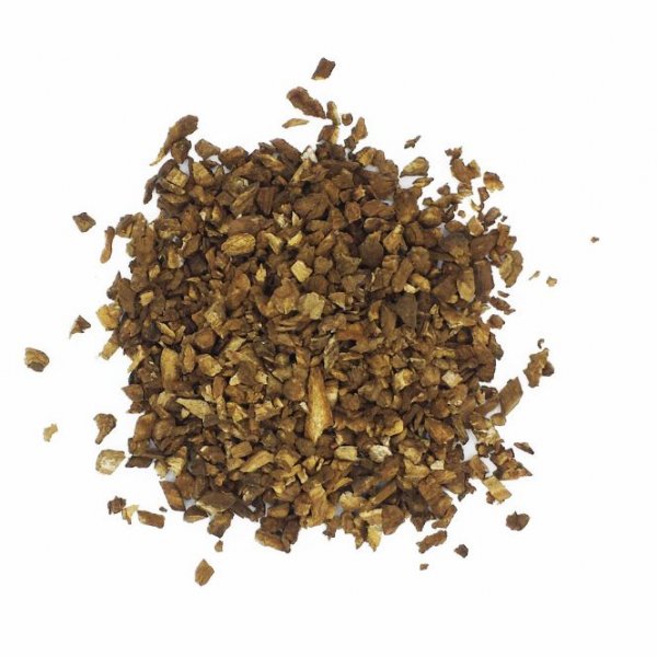 Rhubarb root cut