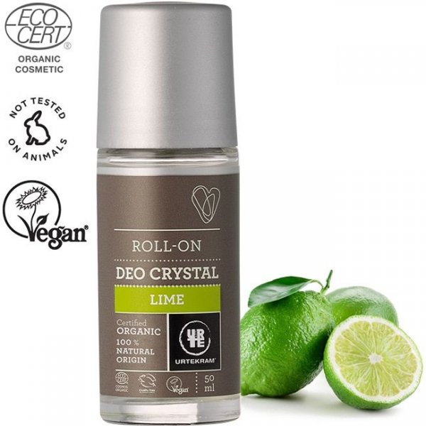 Organic deo crystal deodorant roll-on Lime (50ml)